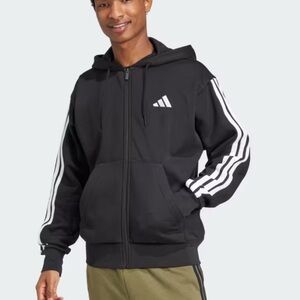 Adidas Black Zip-Up with White Accents